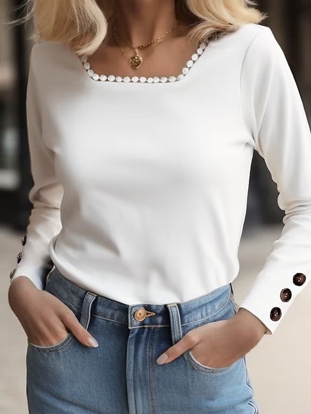

Plain Casual T-Shirt, White, T-Shirts