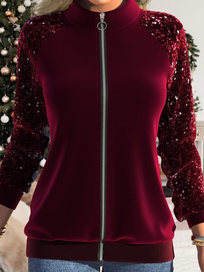 

Split Joint Others Casual Loose Jacket, Wine red, Jackets
