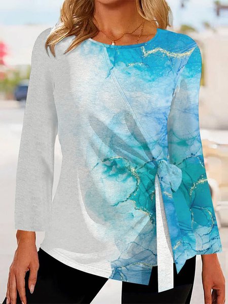 

Casual Abstract Crew Neck T-Shirt, Color13, T-Shirts