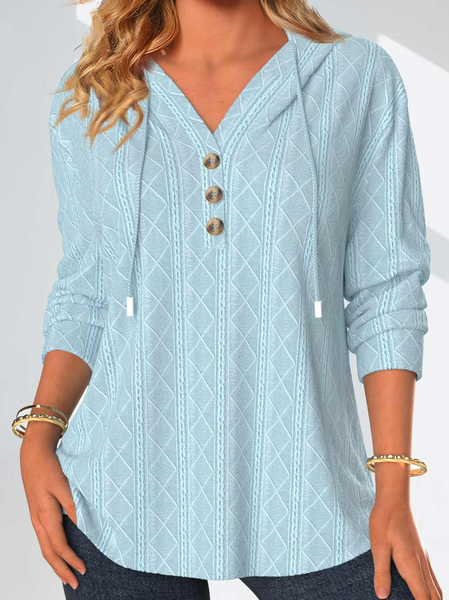 

Casual Plain Loose Hoodie Hoodie, Blue, Sweatshirts & Hoodies