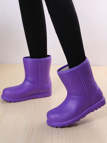 

Solid Color Waterproof EVA Integral Molding Faux Fur Warm Waterproof Snow Boots, Color7, Boots