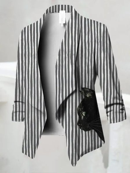 

Casual Loose Shawl Collar Blazer, Black, Blazers