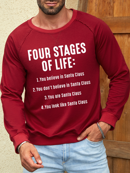 

Men's Four Stages Casual Cotton-Blend Sweatshirt, Red, Hoodies&Sweatshirts