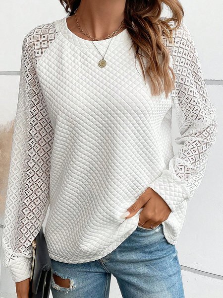 

Casual Loose Sweatshirt, White, Hoodies & Sweatshirts