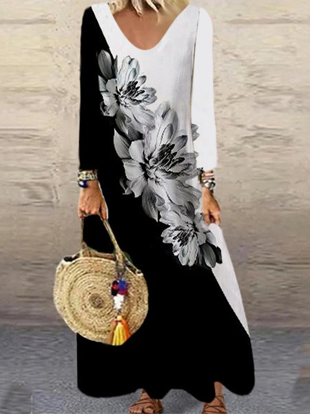 

Casual Loose Dress With No, Black, Dresses