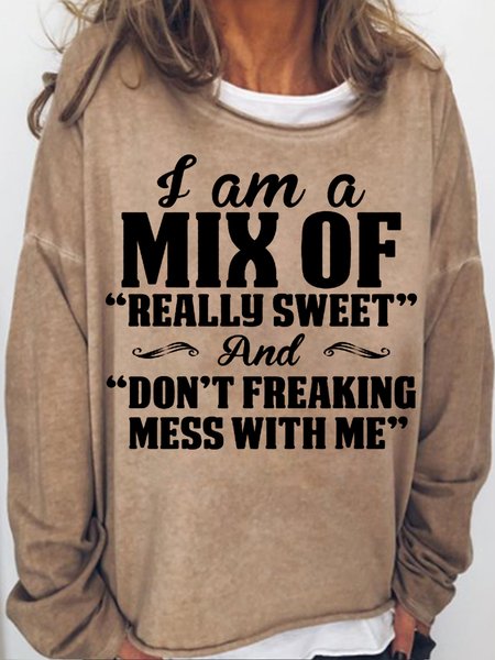 

Women's Funny Casual Letters Sweatshirt, Light brown, Hoodies&Sweatshirts