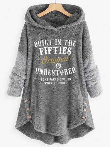 

Text Letters Loose Casual Hoodie, Gray, Sweatshirts & Hoodies