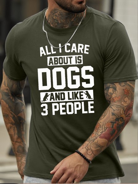 

Men’s Dog Regular Fit Casual T-Shirt, Army green, T-shirts