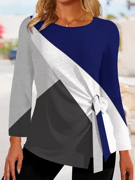 

Loose Casual Crew Neck Abstract T-Shirt, Color12, T-Shirts