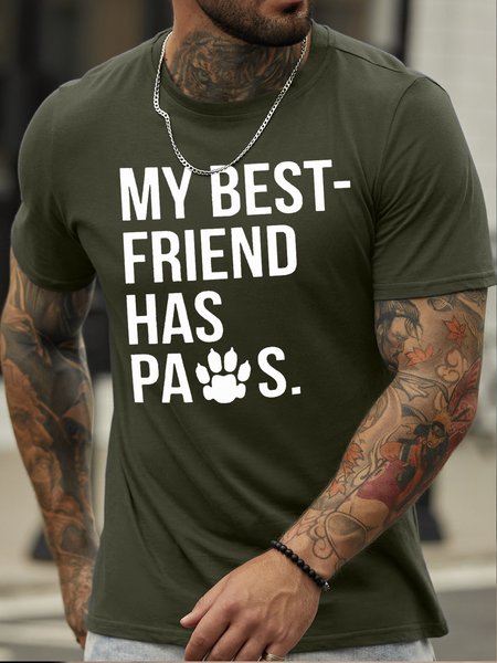 

Men’s Dog Regular Fit Casual T-Shirt, Army green, T-shirts
