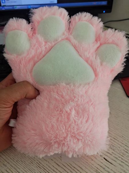 

Halloween Christmas New Year Anime Cute Cat Paws Plush Gloves, Pink, Women Gloves