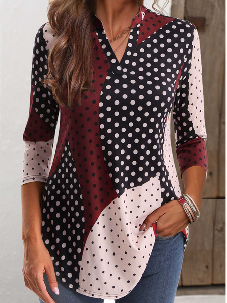 

Geometric Casual Regular Fit T-Shirt, Wine red, T-Shirts