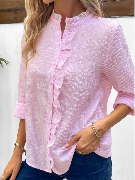 

Elegant Plain Loose Blouse, Pink, Shirts & Blouses