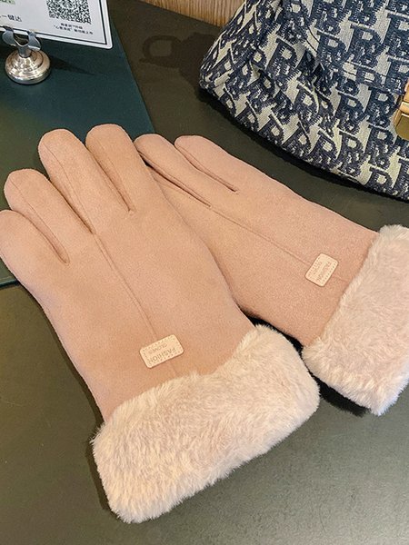 

Cat Face Embroidery Bow Knot Fur Lapel Warm Elegant Women's Gloves, Color23, Scarves & Gloves