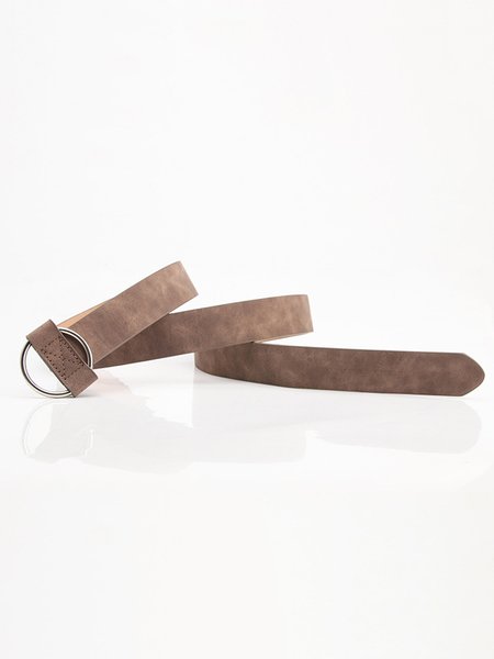 Casual Plain Adjustable Belt, Coffee, Belts