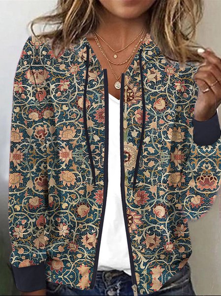 

Casual Hoodie Ethnic Knitted Jacket, Brown, Jackets