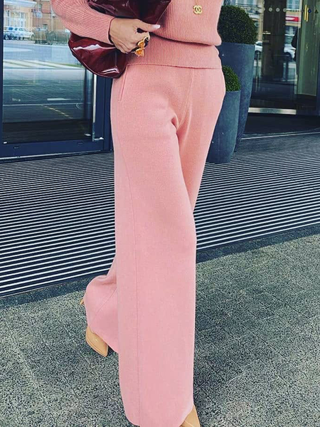

Micro-Elasticity Loose Urban Long Pants Straight pants, Pink, Pants