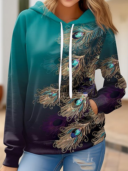 

Hoodie Casual Loose Hoodie, Darkgreen, Sweatshirts & Hoodies