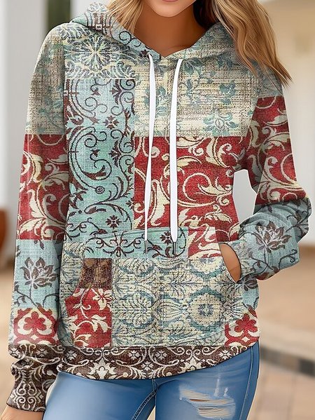 

Casual Hoodie Loose Ethnic Hoodie, Green, Sweatshirts & Hoodies