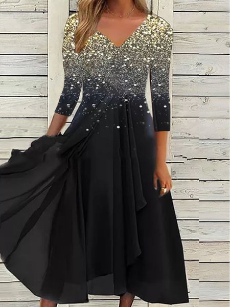 

Elegant Wedding Dress & Party Dress, Black-gold, Party Dresses