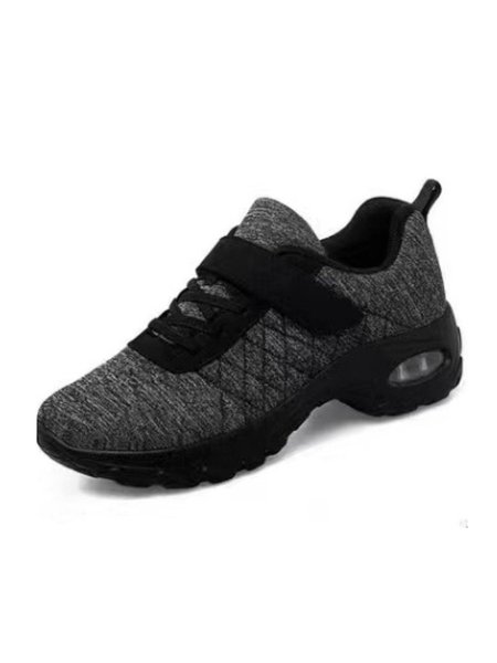 

Comfortable Shock-absorbing Sponge Cloth Air Cushion Walking Sneakers, Black, Sneakers