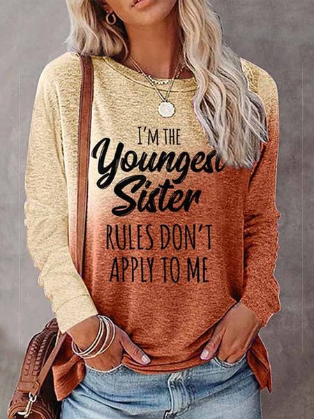 

Casual Crew Neck Ombre T-Shirt, Orange, T-Shirts