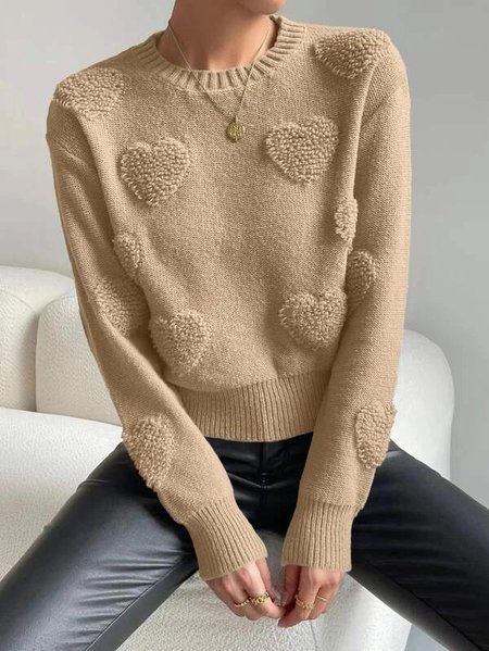 

Women Plain Long Sleeve Comfy Casual Sweater, Khaki, Sweaters