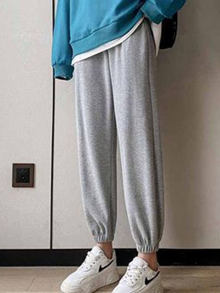 

Loose Casual Pants, Gray, Pants