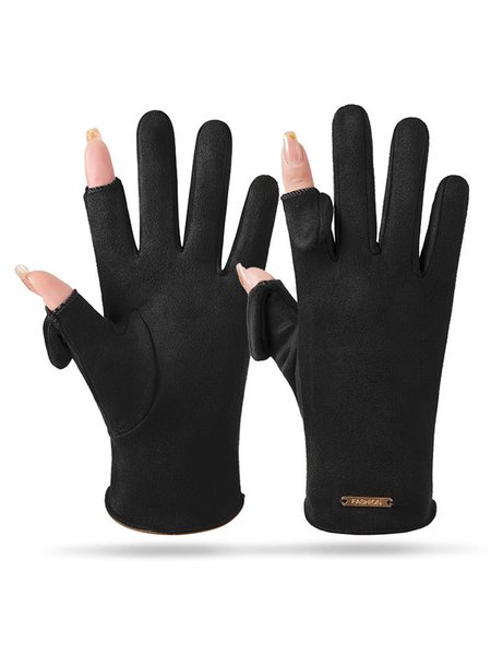 

Elegant And Simple Fleece Warm Women's Gloves, Black, Women Gloves