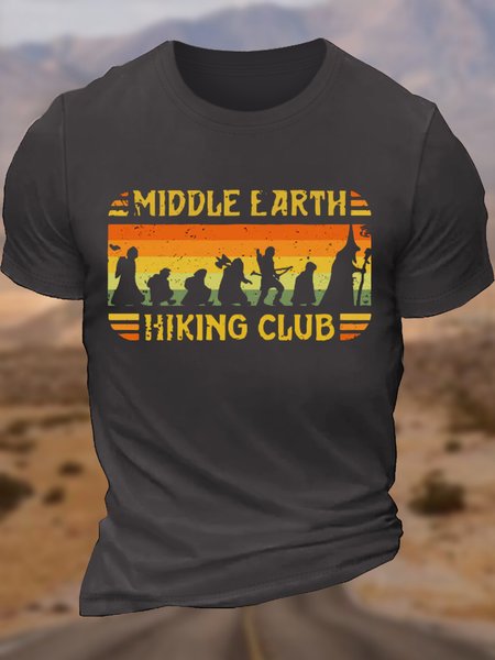 

Men‘s Cotton Middle Earth Hiking Club Casual T-Shirt, Deep gray, T-shirts