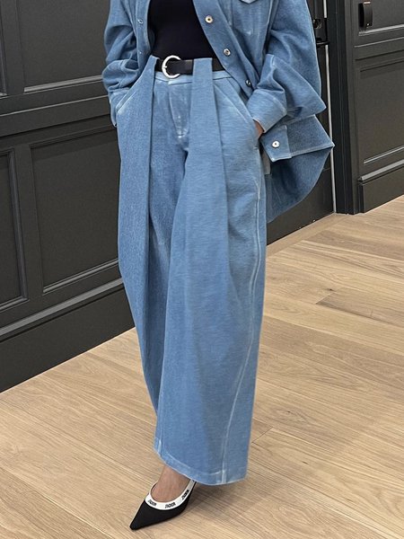 

Plus Size Casual Regular Fit Plain Jeans, Blue, Plus Bottoms