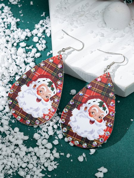 Santa Claus Earring Jacket, Red, Earrings