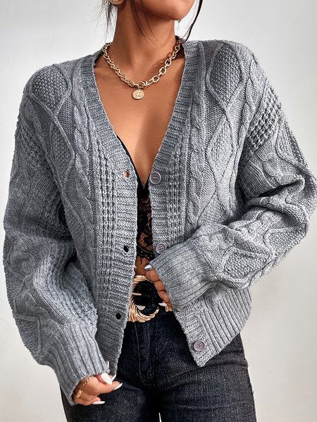 

Casual Wrap Cardigan, Gray, Sweaters