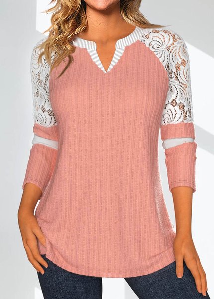 

Loose Casual T-Shirt With No, Pink, T-Shirts