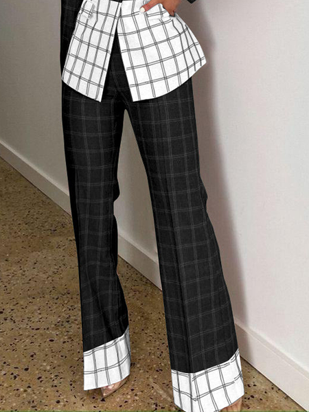 

Urban Regular Fit Fashion Long Pants Straight pants, Black-white, Pants
