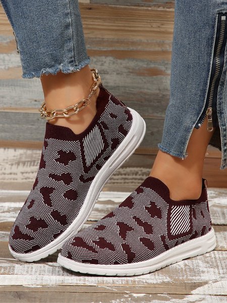 

Leopard Graphics Portable Slip-on Flyknit Sneakers, Wine red, Sneakers