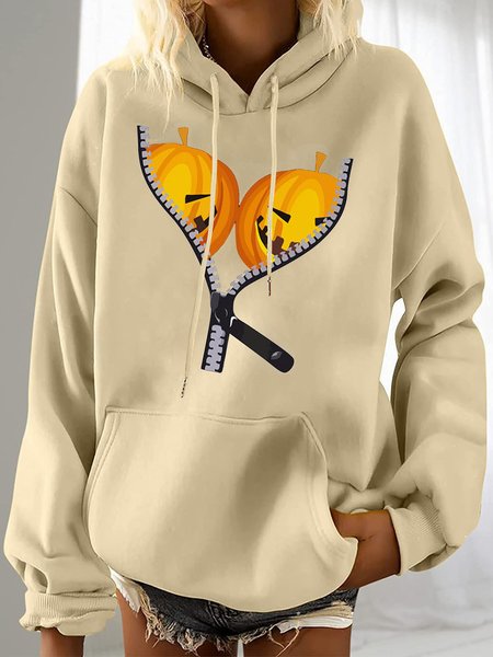 

Casual Hoodie Halloween (pumpkin) Hoodie, Apricot, Hoodies & Sweatshirts