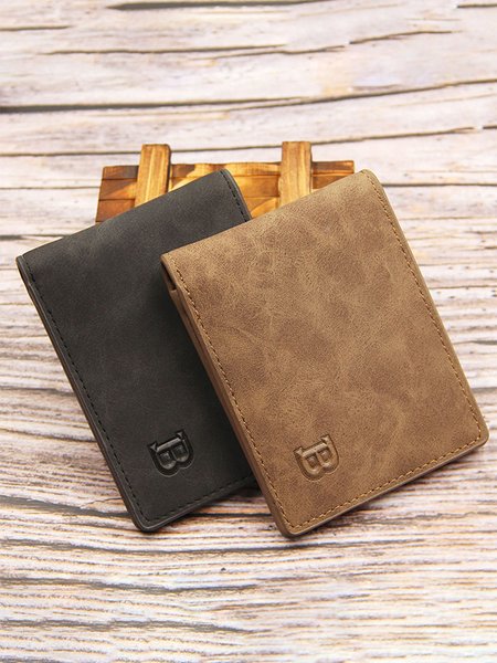 

Brown Nubuck Faux Leather Casual Men's Wallet, Coffee, Men's Bags