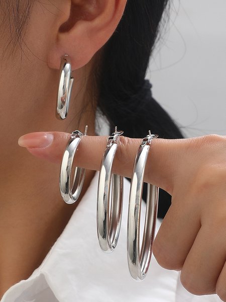 

Hoop Earrings, Silver, Earrings