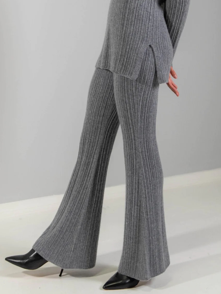 

High Elasticity Plain Regular Fit Urban Long Pants Straight pants, Gray, Pants