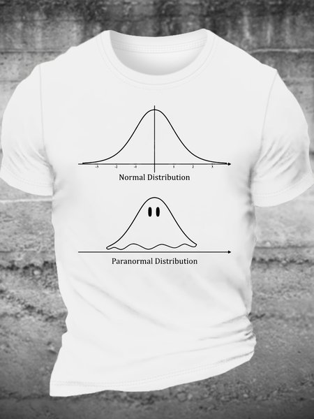 

Men's Normal Distribution, Paranormal Distribution Math Crew Neck Casual T-Shirt, White, T-shirts