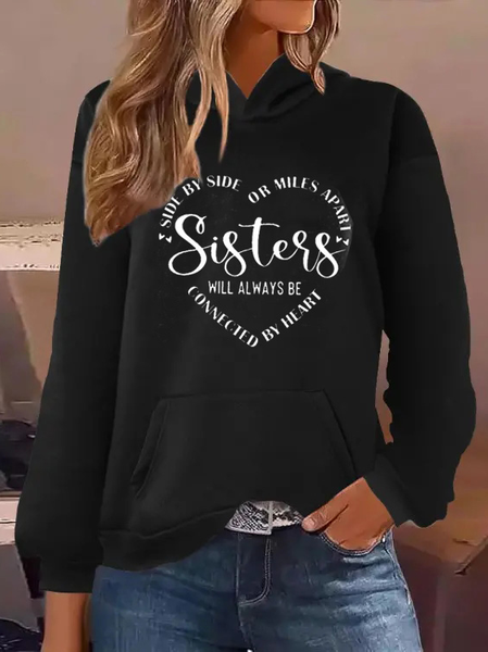 

Sister Loose Hoodie Casual Hoodie, Black, Hoodies & Sweatshirts