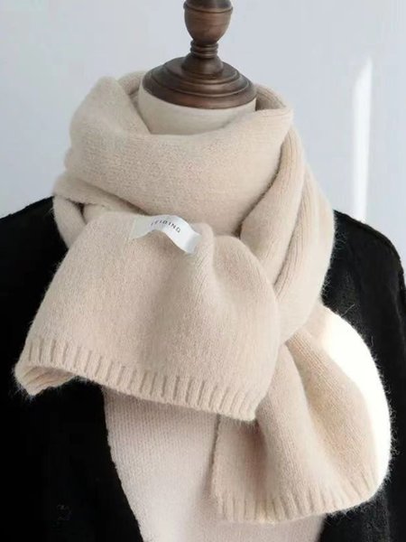 

Women Casual Warmth Knitted Scarf, Beige, Women Scarves & Shawls