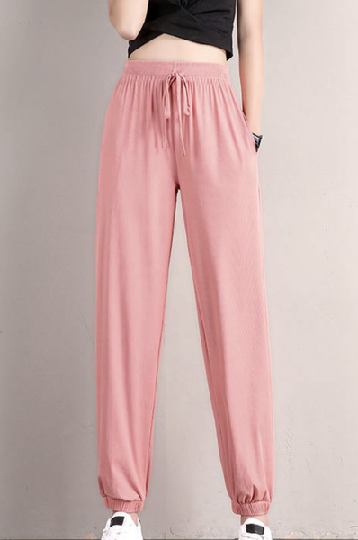 

Pockets Plain Casual Sweatpants & Joggers, Pink, Pants