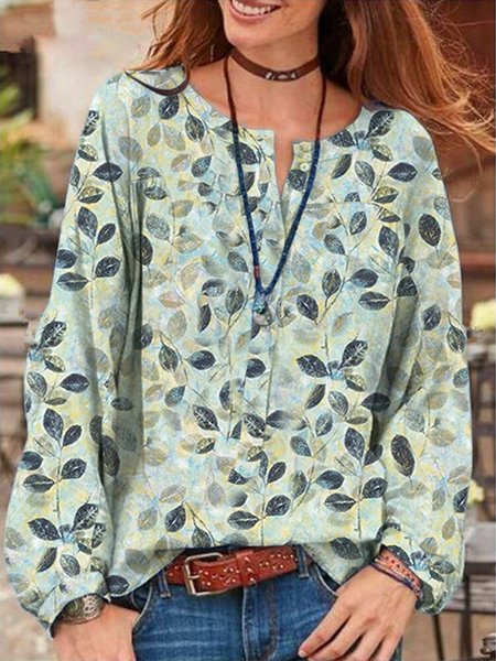 

Loose Leaf Casual Shirt, Green, Shirts & Blouses