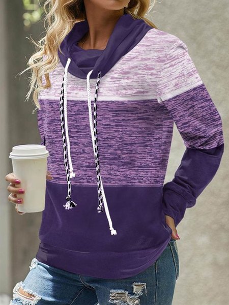 

Casual Color Block Sweatshirt, Purple, Sweatshirts & Hoodies
