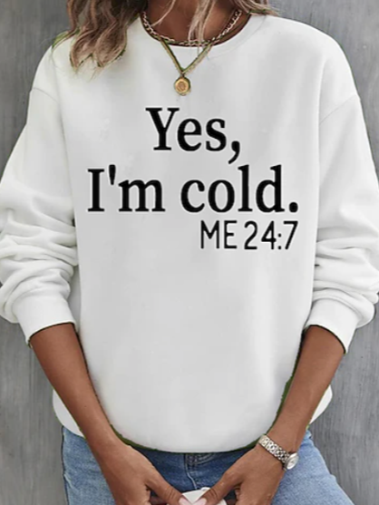 

Loose Casual Crew Neck Sweatshirt, White, Sweatshirts & Hoodies