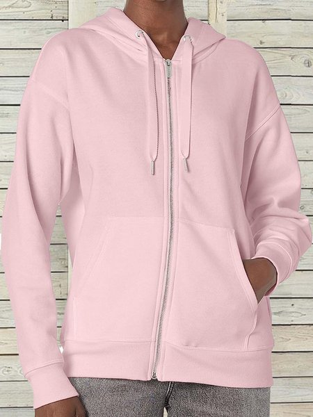

Hoodie Casual Loose Jacket, Pink, Jackets