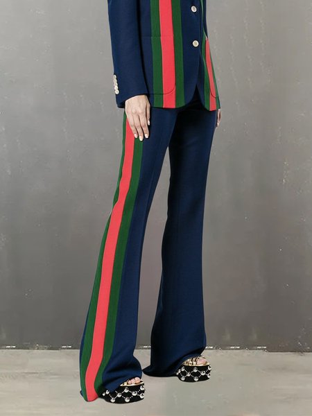 

Daily Striped Urban Regular Fit Fashion Pants, Blue, Pants