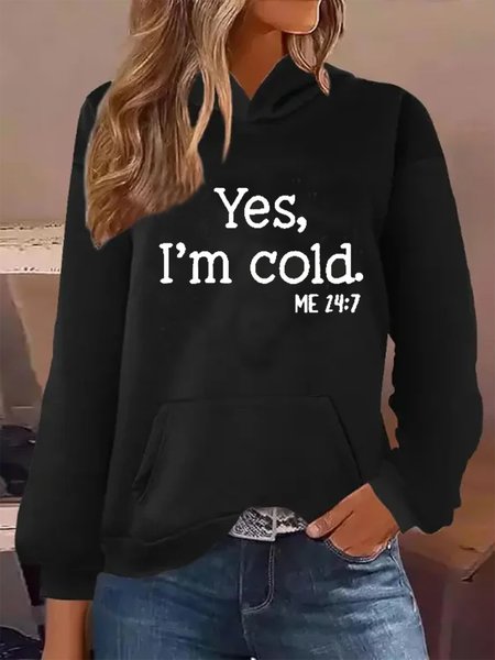 

Letter Pattern Casual Loose Hoodie, Black, Sweatshirts & Hoodies